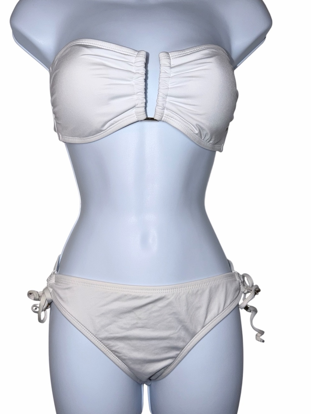 Mossimo Supply Co. White Strapless Cutout Bandeau Bikini Small/Medium